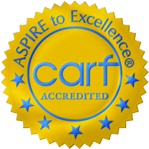 CARF Accredited: Aspire to Excellence Logo