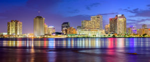Family Solutions: Behavioral Healthcare Center in Metairie, Louisiana - Metairie, LA city skyline at night